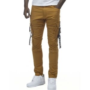 Smoke Rise Men's Fashion Cargo Utility Pants, Wheat Color